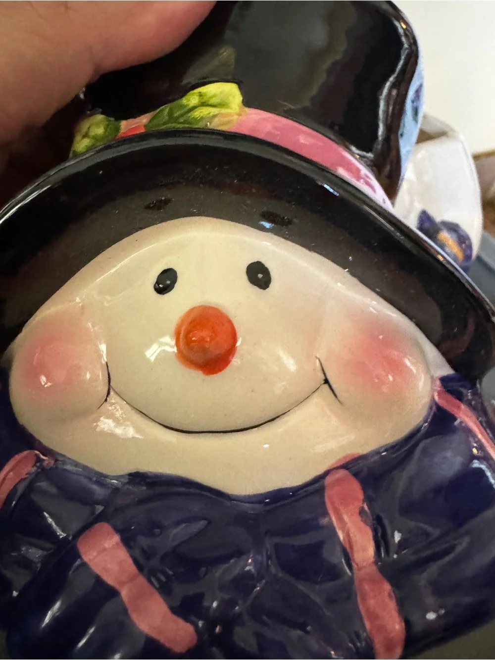 Festive Ceramic Snowman Cookie Jar
